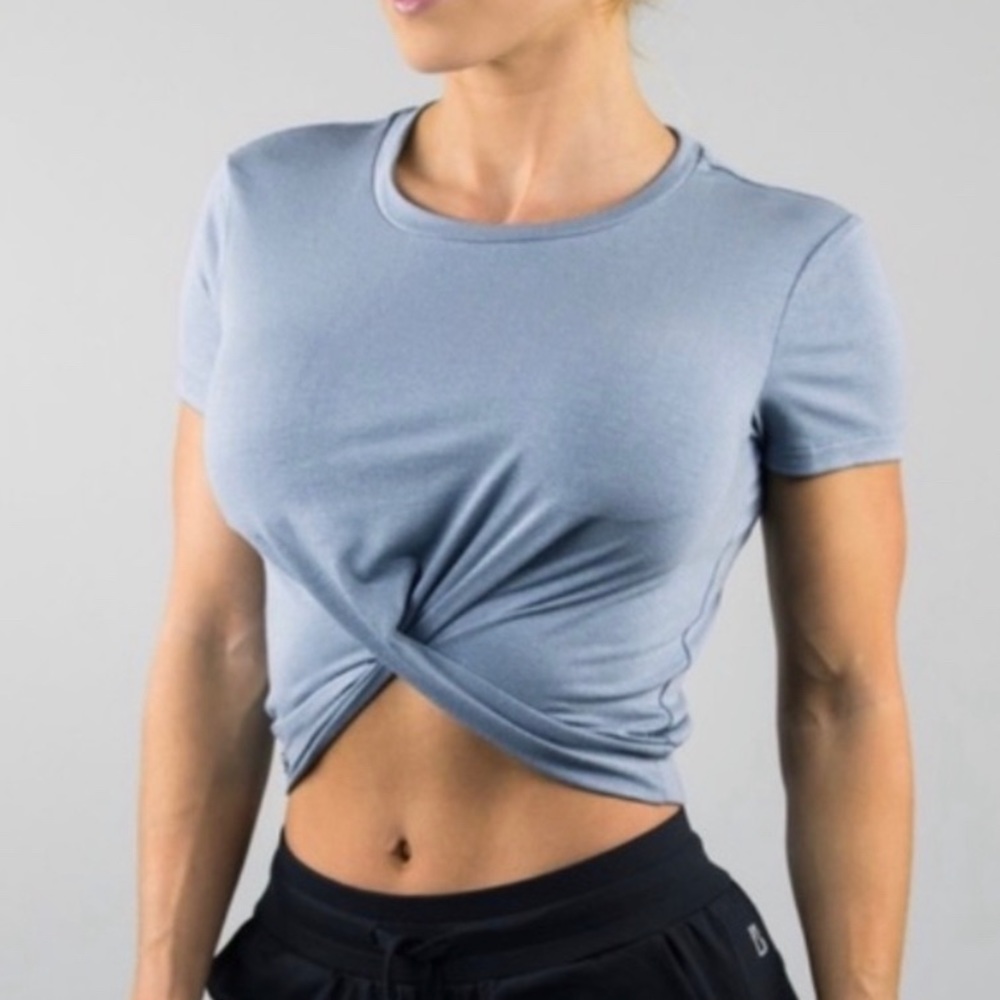 Buff Bunny Blue Knotty Crop Top